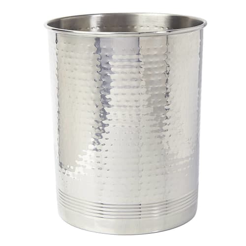 Happimess HPM1102B Asher Modern 4.13-Gallon 2-Tone Natural Wicker/Metal Cylinder Waste Basket, Chrome/Natural For Home, Bathroom, Living Room, Office, Bedroom, Kitchen - View #10